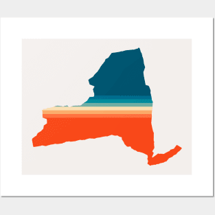 New York State Retro Map Posters and Art